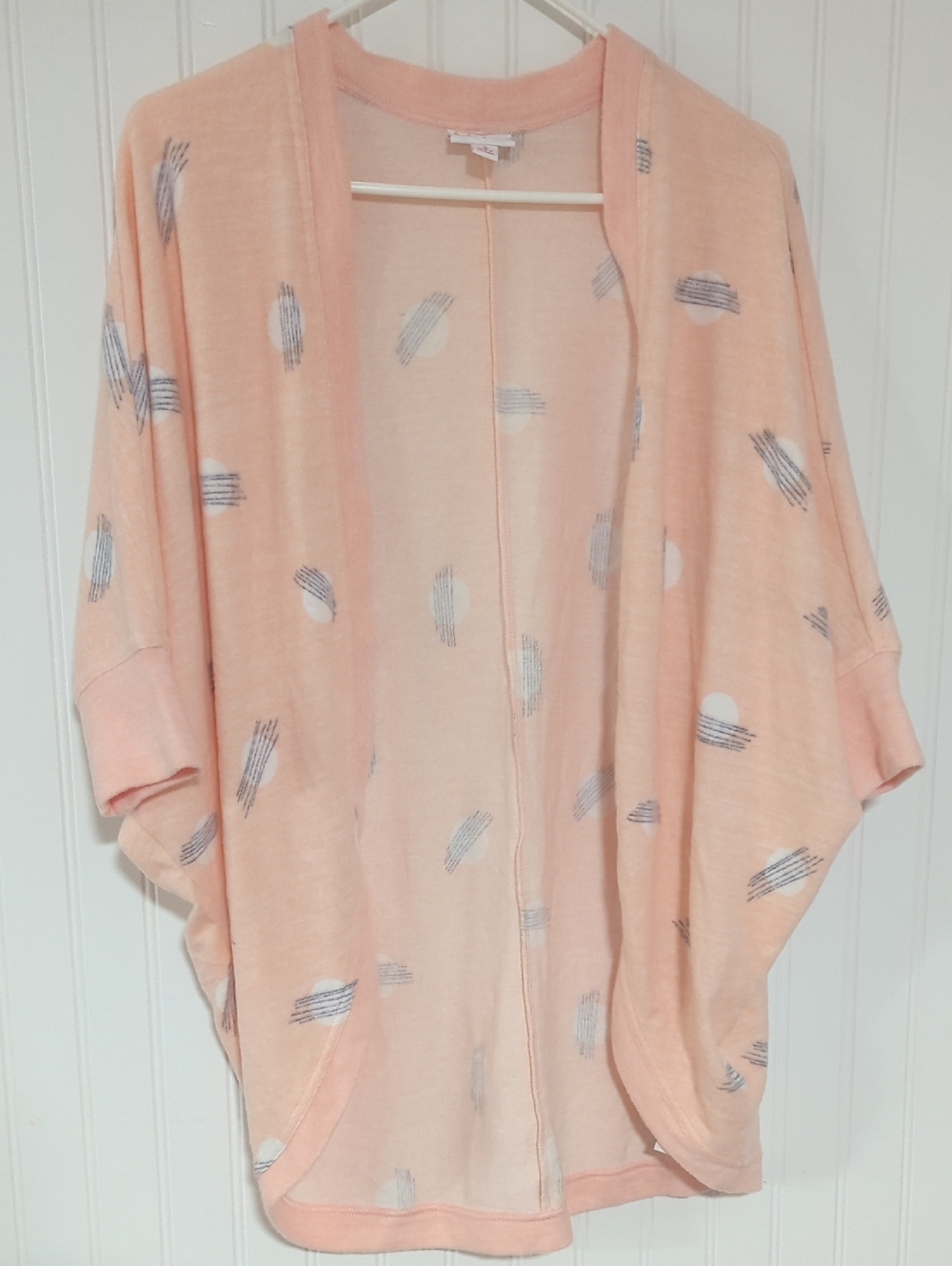 Lularoe Tracy Peach Cardigan with Abstract Dot Print